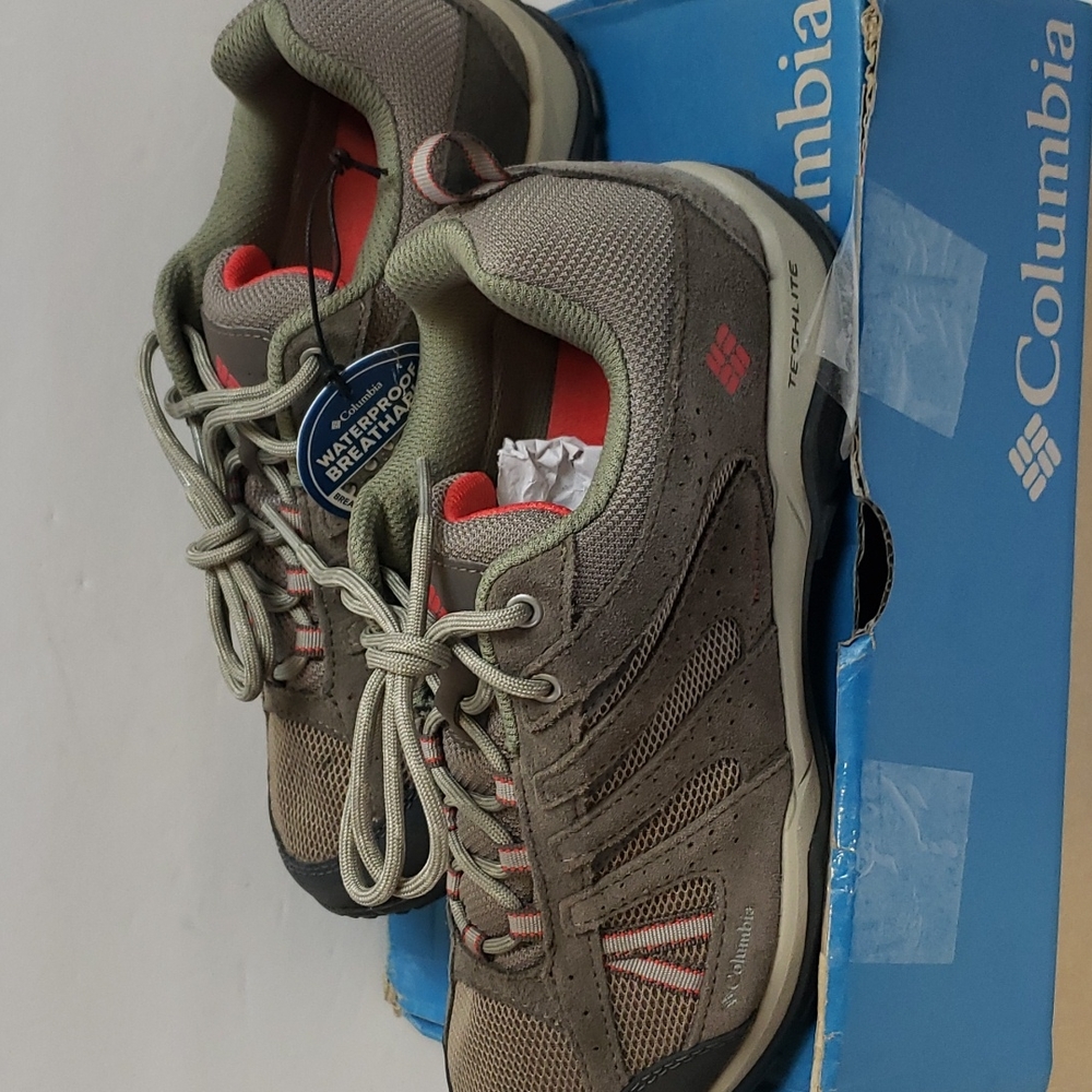 $20 SALE!! Columbia Dakota Drifter Waterproof Hiking Shoes Pebble, Poppy - Picture 4 of 8